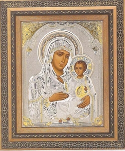 Иконы с нанесением  серебра 998 пробы,  позолоты Литография с нанесением сусально