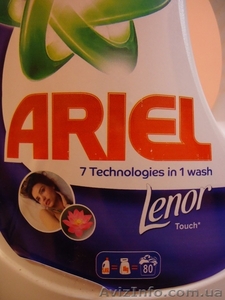 Новинка в Украине. Оригинальный гель для стирки Ariel+Lenor automat 5, 65 литра.