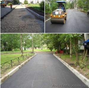 Асфальтування доріг.Укладка асфальта , бруківки, тротуарної плитки.Асфальтирование