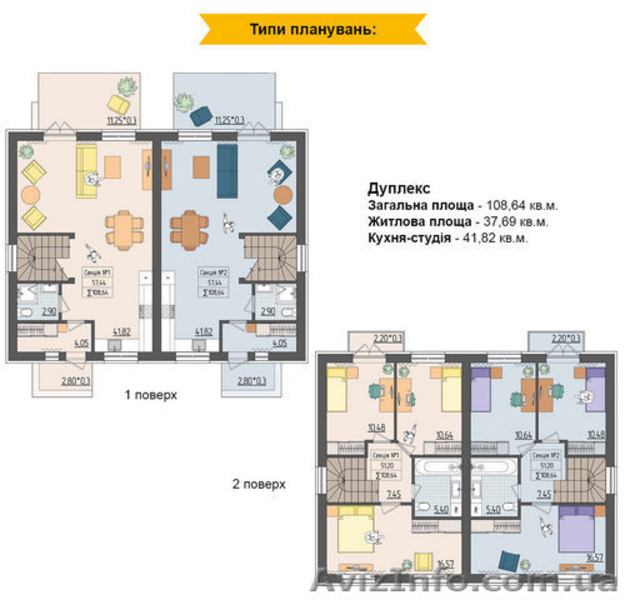 Новый дом - Дуплекс 107м2 в Буче от застройщика, рассрочка - <ro>Изображение</ro><ru>Изображение</ru> #7, <ru>Объявление</ru> #1607086